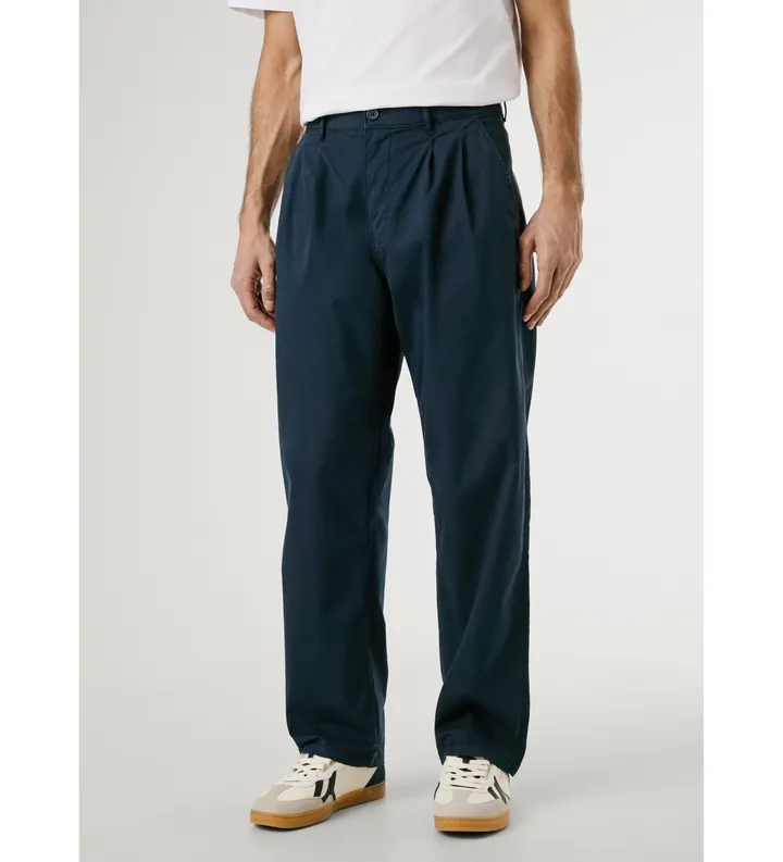 Pepe Jeans para hombre. PM211934 Pantalón Relaxed Poplin marino (28), Casual, Algodón