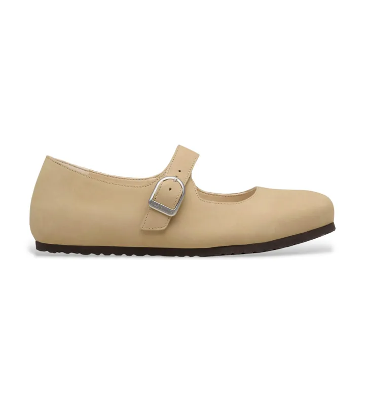 Birkenstock para mujer. 1031539 Bailarinas de Piel Santa Clarita (Ajuste Regular) beige (39), Plano, Hebilla, Casual