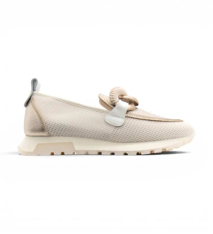 Hispanitas para mujer. HV264834 Zapatillas Oregon blanco roto (37), Marrón, Plano, Ninguno, Casual