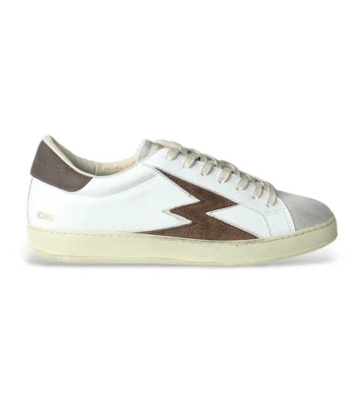 MOA Concept para hombre. IC142MCO Zapatillas de Piel Iconic blanco (40), Plano, Cordones, Casual