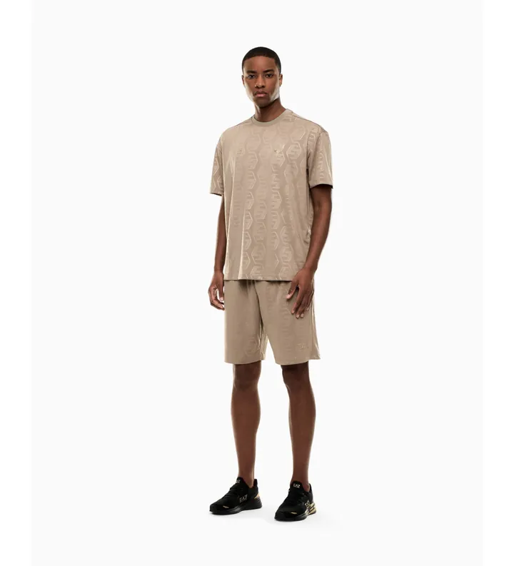 EA7 para hombre. 7M001304_AF13537 Conjunto Soccer beige (3XL), Casual, Deportivo, Poliéster, Manga corta