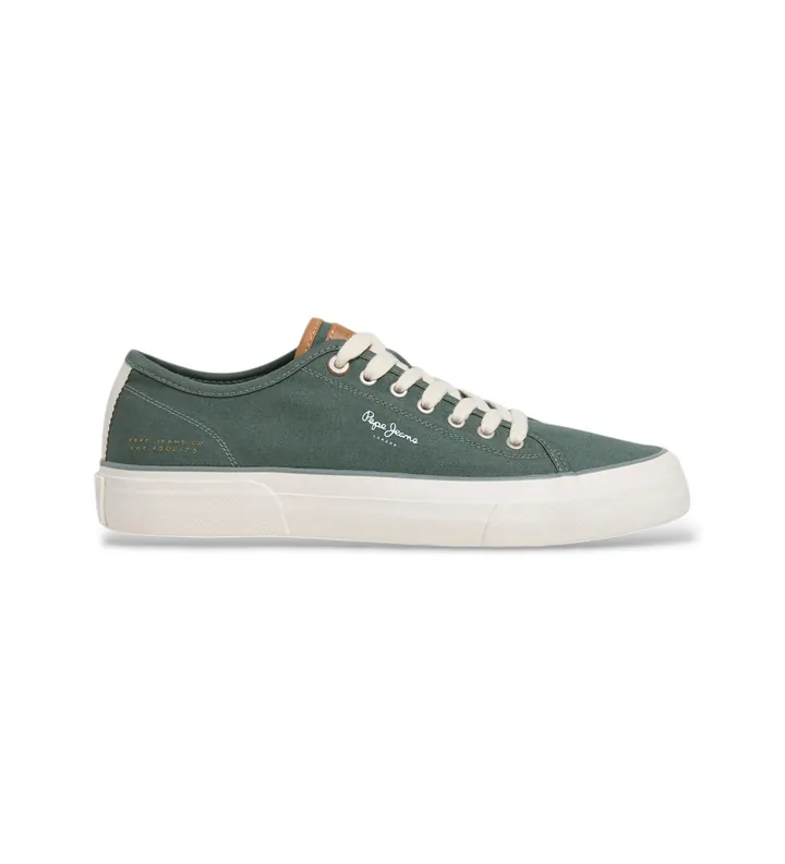 Pepe Jeans para hombre. PMS300016 Zapatillas Taylor Match verde (41), Piel, Plano, Cordones, Casual