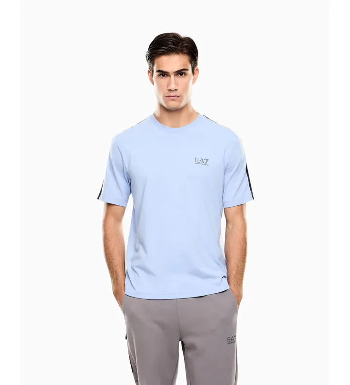 EA7 para hombre. 7M001595_AF21787 Camiseta Natural Ventus azul (L), Casual, Algodón, Manga corta