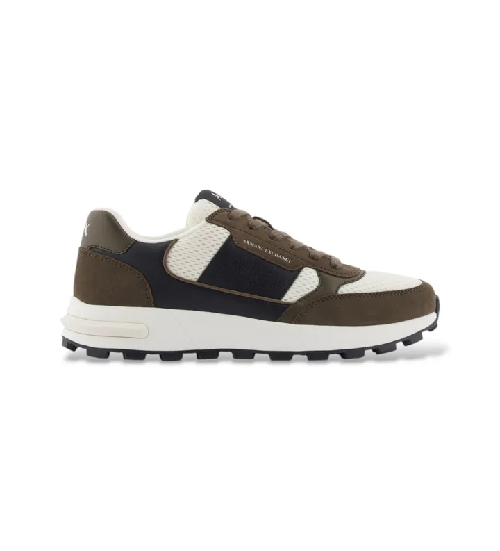 A|X Armani Exchange para hombre. XM002197AF17447MZ441 Zapatillas Vintage-Inspired Running beige (40), Plano, Cordones, Casual