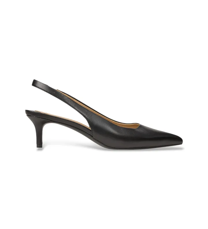 Lauren Ralph Lauren para mujer. 802P09033001 Zapato de salón Lolah II de piel negro (36.5), Plano, 3 a 5cm, 5 a 8cm, Ninguno, Casual, Clásic