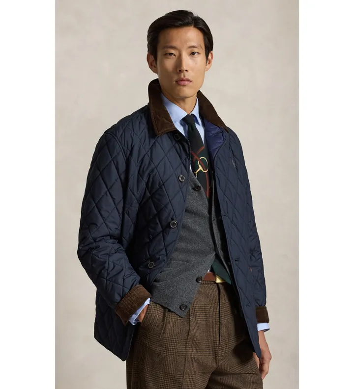 Polo Ralph Lauren para hombre. 710B15982001 Chaqueta acolchada marino (L), Casual, Poliéster Reciclado