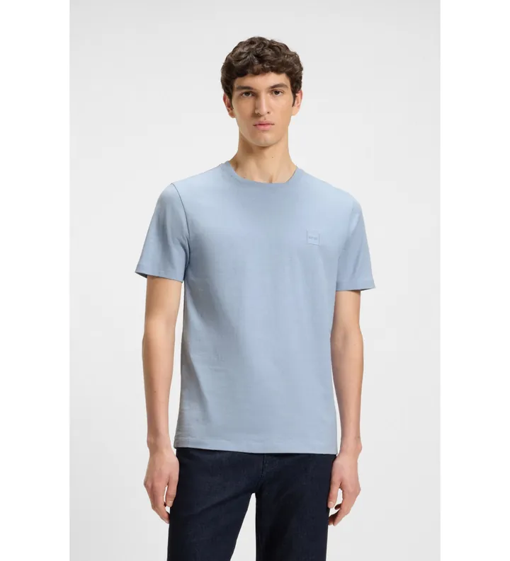 BOSS para hombre. 50508584 Camiseta Tales azul claro (L), Casual, Algodón, Manga corta