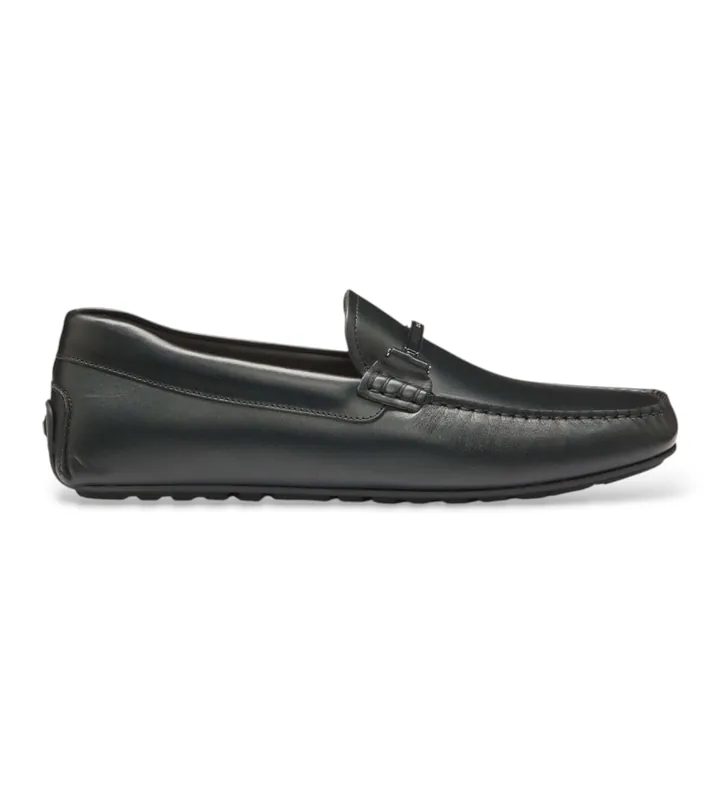 BOSS para hombre. 50548100 Mocasines de piel Noel Mocc negro (40), Plano, Ninguno, Casual, Clásico