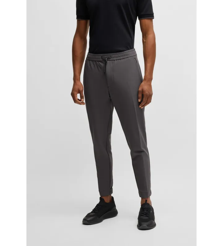 BOSS para hombre. 50534313 Pantalón T Flex gris oscuro (46), Casual, Poliéster Reciclado, Sostenible