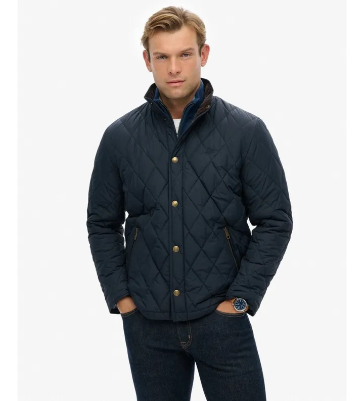 Superdry para hombre. M5012271A Chaqueta acolchada Quilted Estate Country marino (S), Casual, Poliéster Reciclado