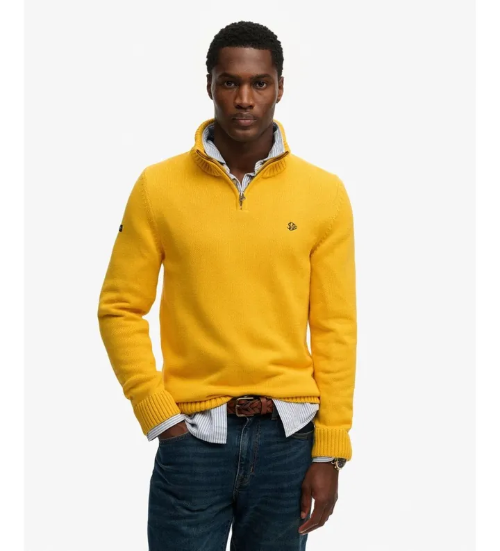 Superdry para hombre. M6110706A Jersey con media cremallera Cotton
amarillo (L), Casual, Algodón