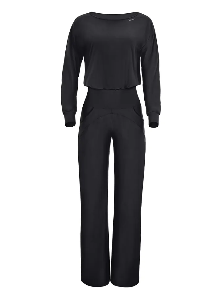 Winshape Jumpsuit ' JS101LSC ' negro / blanco