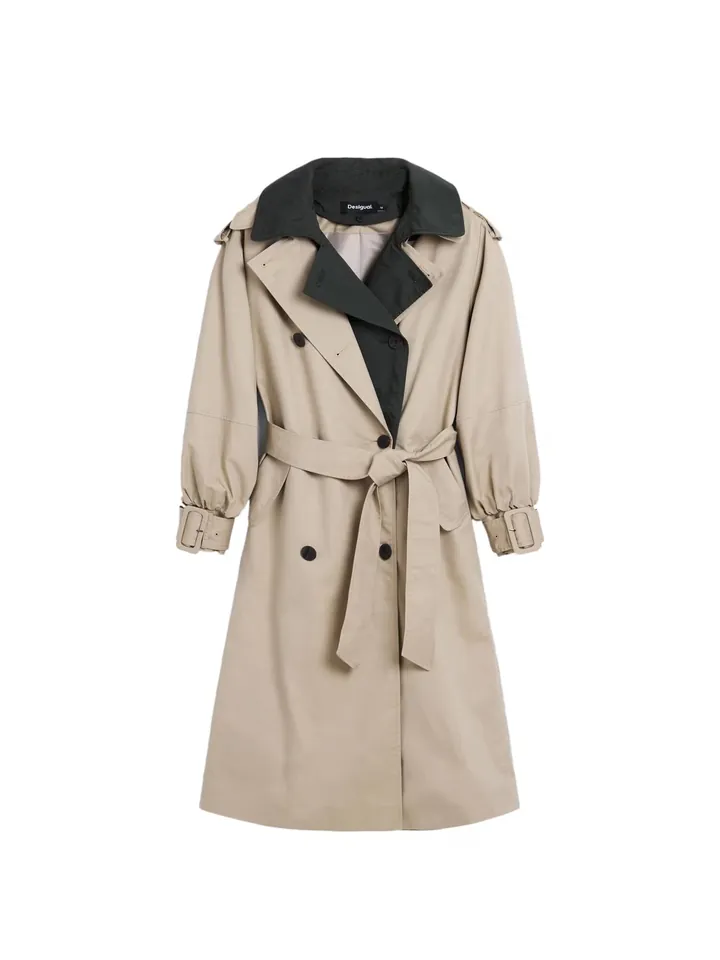 Desigual Abrigo de entretiempo beige / verde oscuro