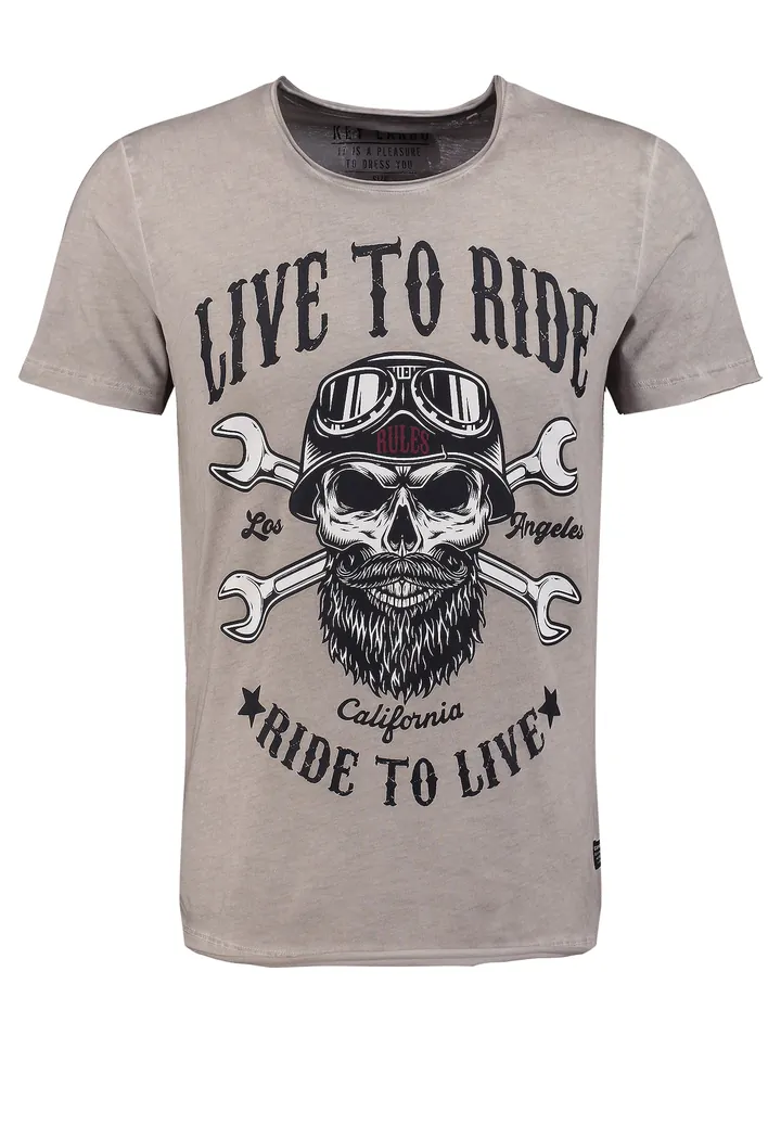 Key Largo Camiseta 'KLMechanic' taupe / negro
