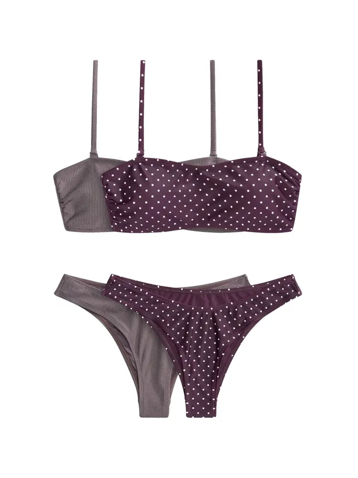 The Set Bikini  gris / mora / blanco