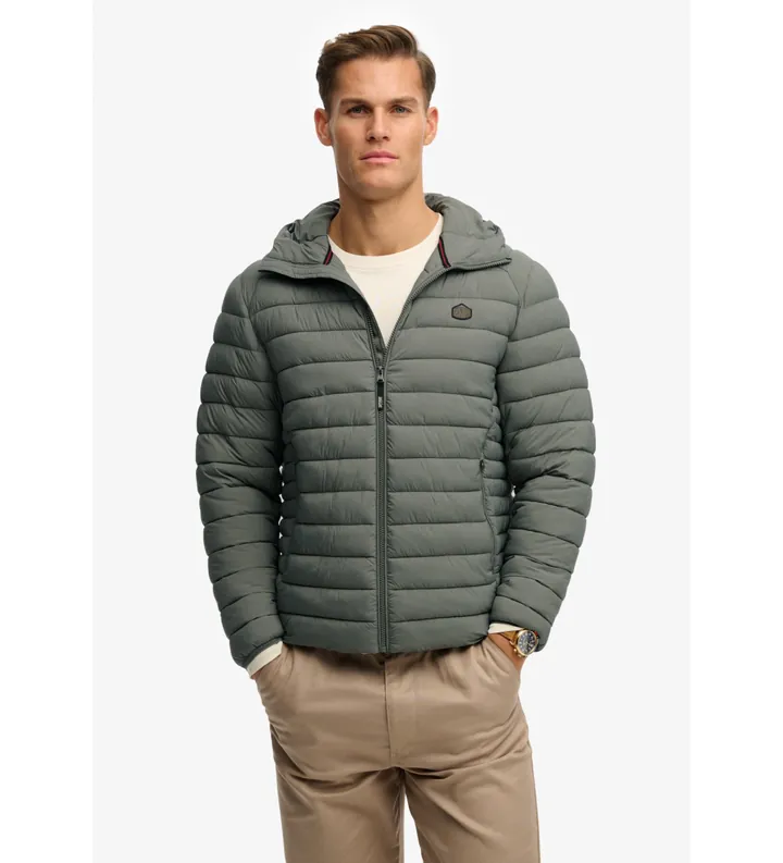 Superdry para hombre. M5012339A Chaqueta Fuji Lite gris (L), Casual, Nylon reciclado