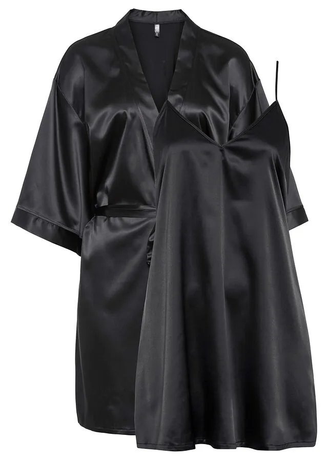 Kimono y negligé (juego de bata de 2 piezas)