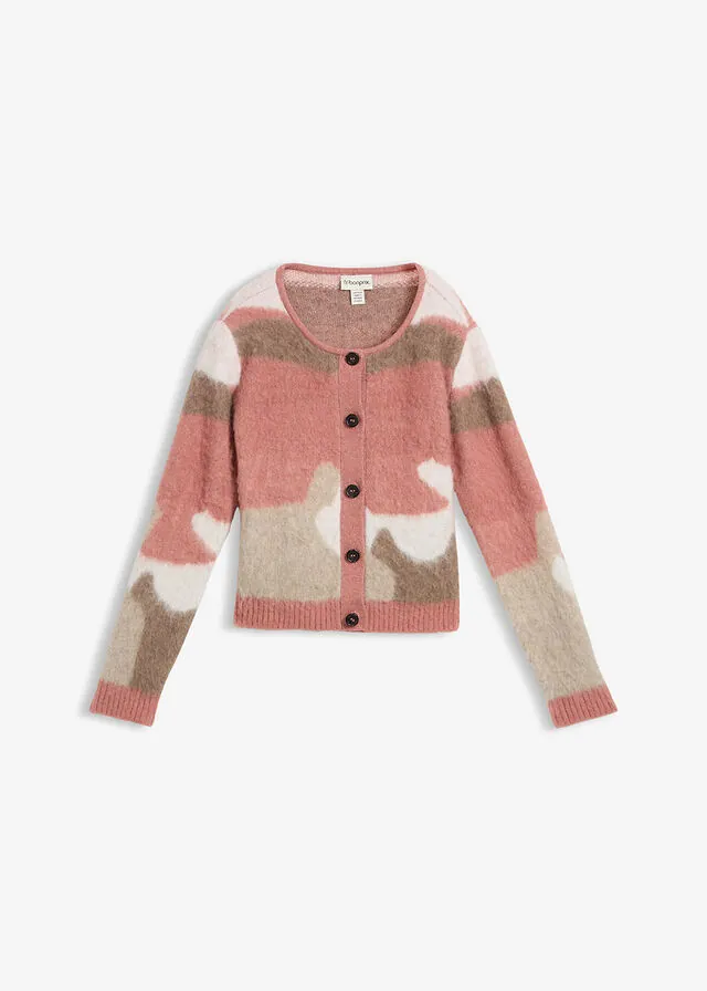 Chaqueta de punto estampada con botones