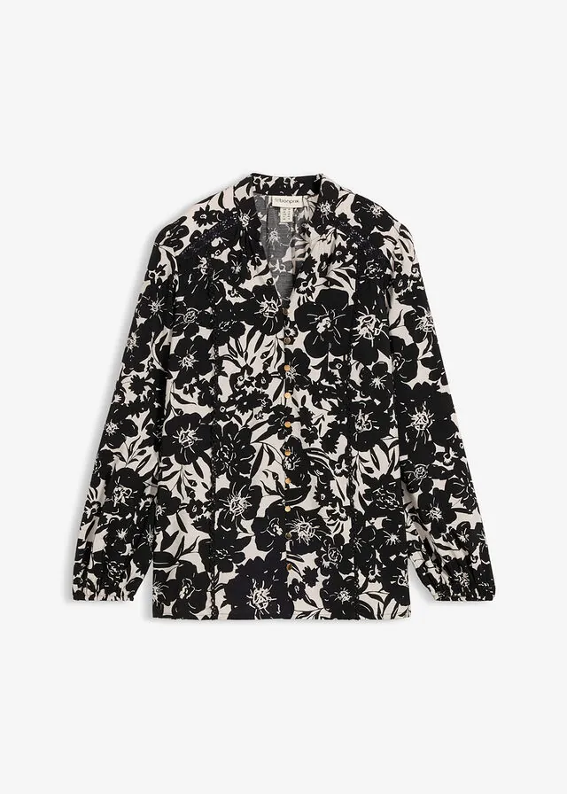 Blusa con cintas de encaje