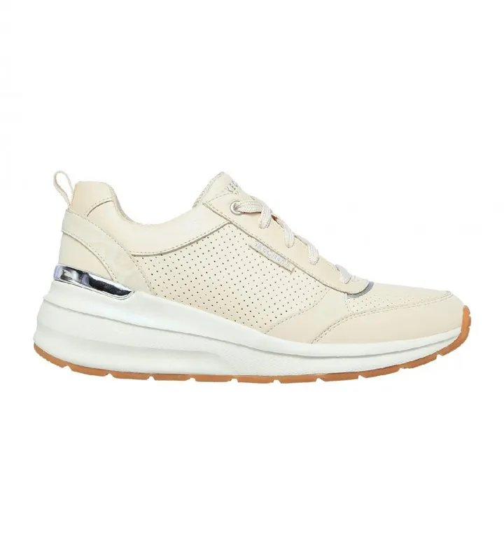 Skechers para mujer. 155616 Zapatillas Billion - Subtle Spots blanco roto (40), 3 a 5cm, Cordones, Casual, Imitación cuero