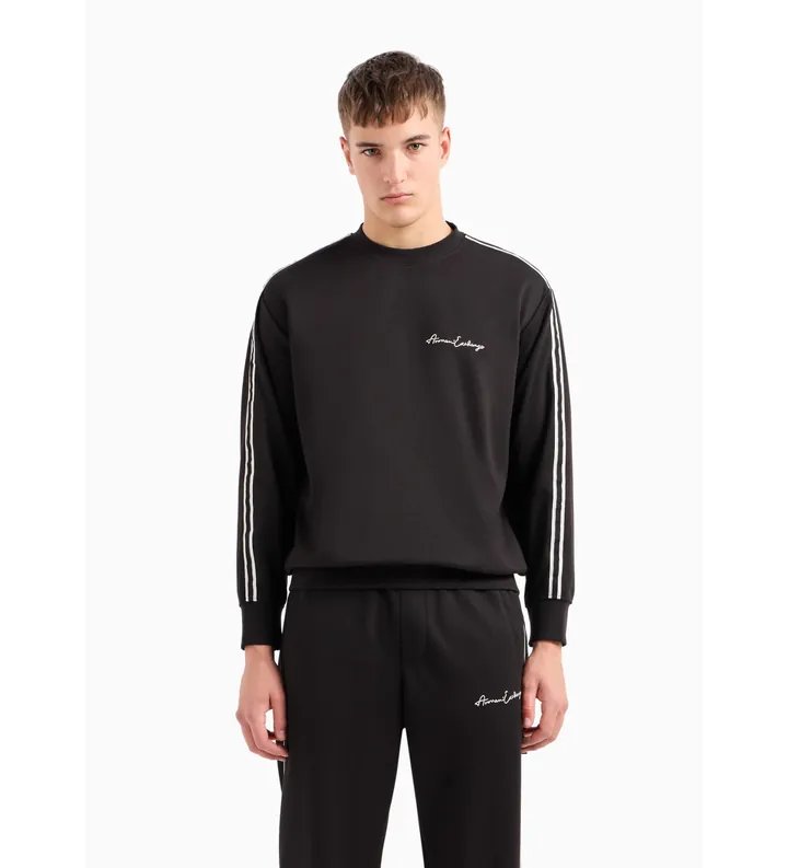 A|X Armani Exchange para hombre. 8NZMSGZ9N1Z1200 Sudadera negro (L), Casual, Poliéster, Modal, Manga larga