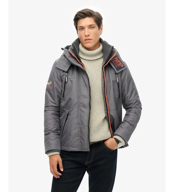 Superdry para hombre. M5011868A Chaqueta Cortavientos Mountain Sd Windcheater gris (L), Casual, Poliéster