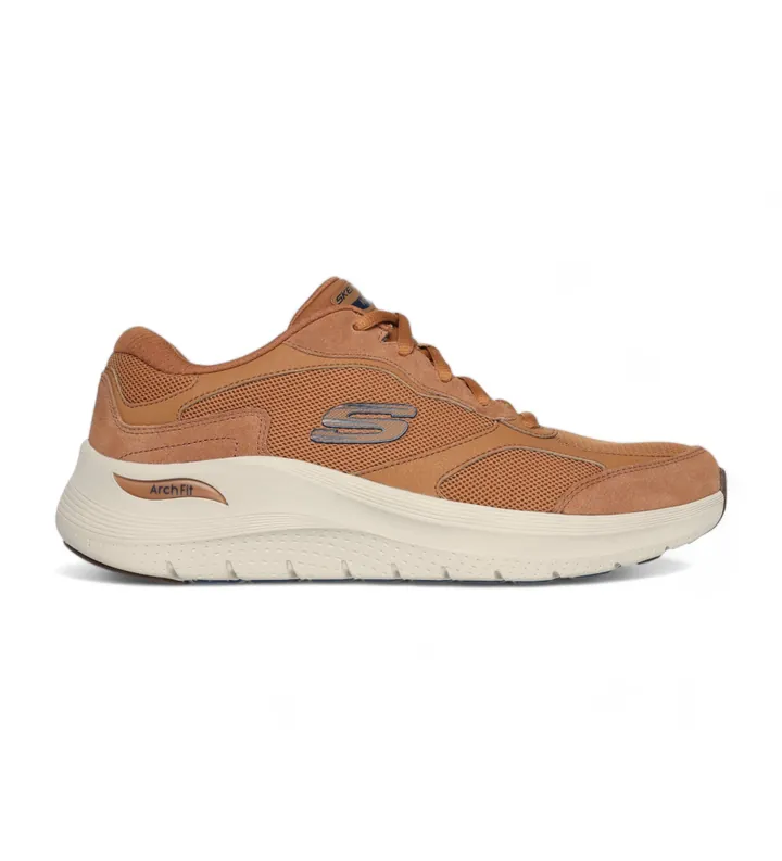 Skechers para hombre. 232702 Zapatillas Arch Fit 2.0 The Keep marrón (44), Plano, Cordones, Casual