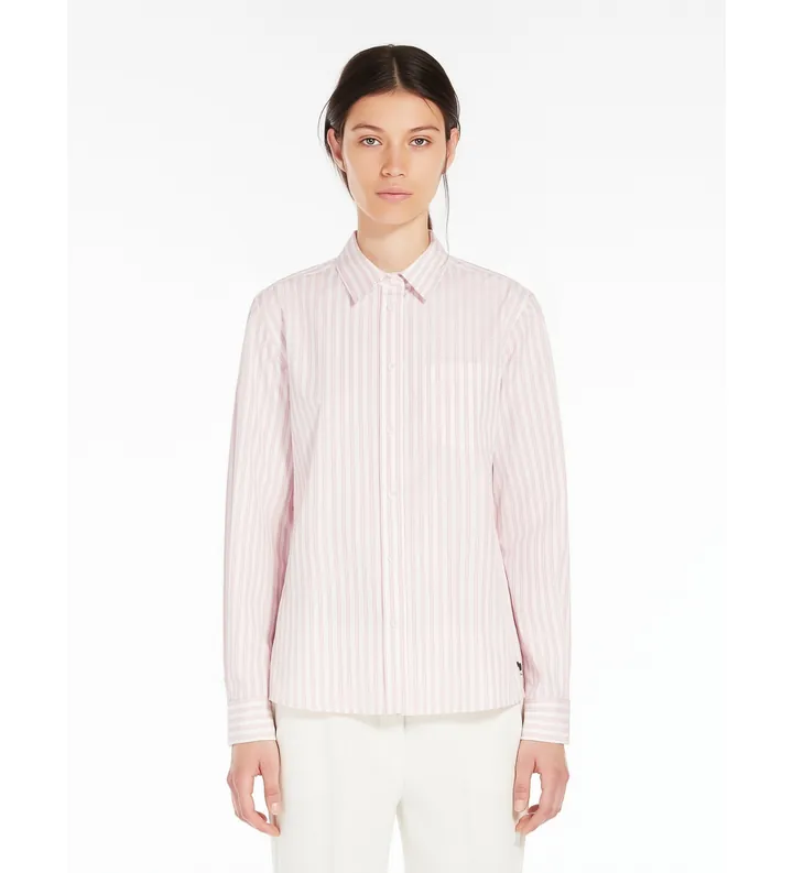 Weekend Max Mara para mujer. 2515111081600 Camisa de popelina de algodón Bahamas rosa (38), Casual, Manga larga