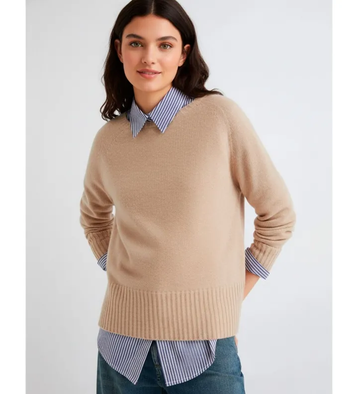 Marella para mujer. 2523366354200 Jersey oversize de mezcla de cachemira Spider beige (M), Casual