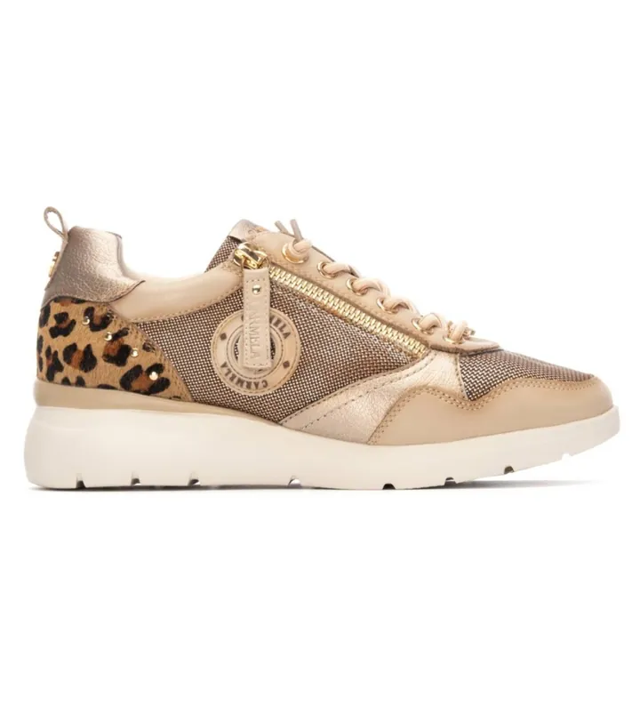 Carmela para mujer. 16251301-BEIGE Zapatillas de piel 162513 beige (36), Plano, Cordones, Casual