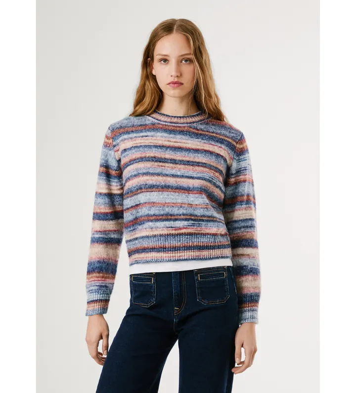 Pepe Jeans para mujer. PL7000057 Jersey Celeste multicolor (L), Casual, Poliéster