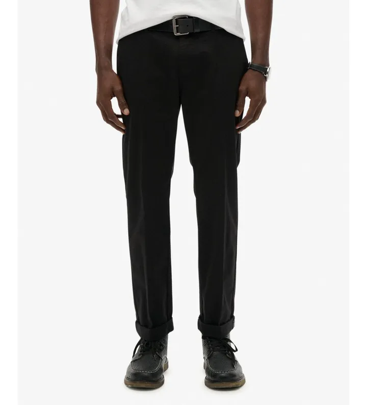 Superdry para hombre. M7011418A Pantalón Chino Premium Regular negro (29/32), Casual, Algodón