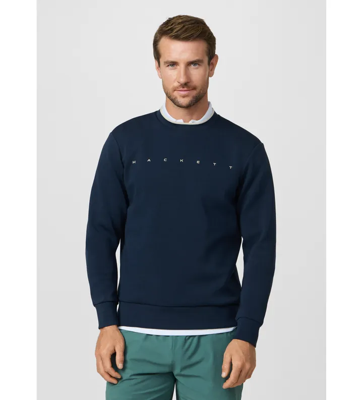Hackett London para hombre. HM5800087 Sudadera con Logo marino (L), Casual, Algodón