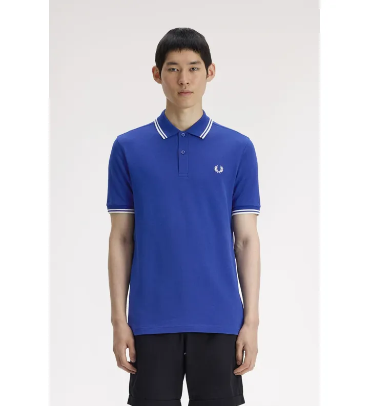 Fred Perry para hombre. M6000 Polo Plain M6000 azul (M), Casual, Algodón, Manga corta