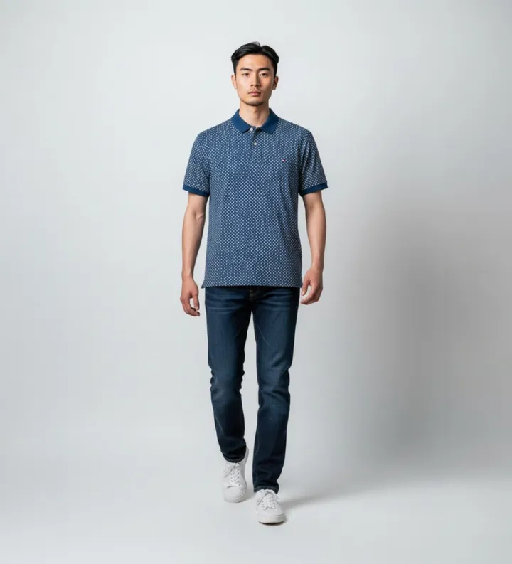 Tommy Hilfiger para hombre. MW0MW42776 Polo Seasonal azul (M), Casual, Algodón, Manga corta