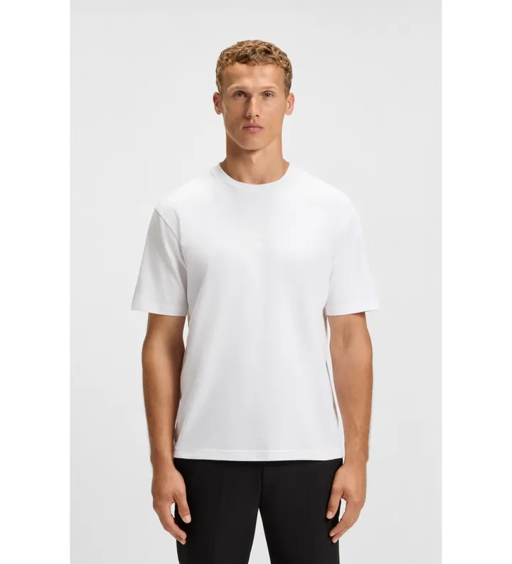 BOSS para hombre. 50547971 Camiseta Hole19 blanco (L), Casual, Algodón, Manga corta
