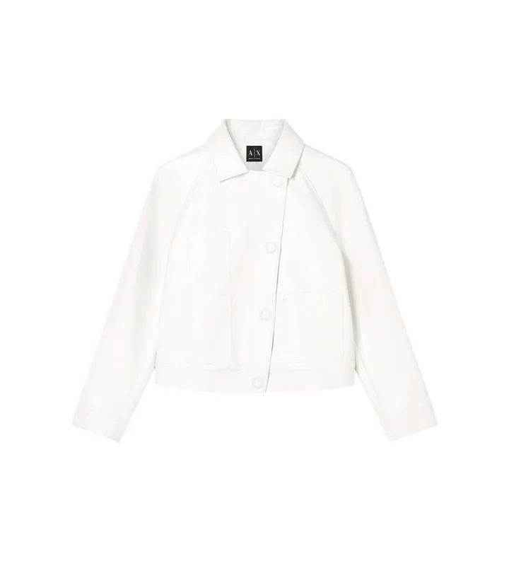 A|X Armani Exchange para mujer. XW001811AF18859U1003 Chaqueta Ranglán blanco (L), Casual, Viscosa