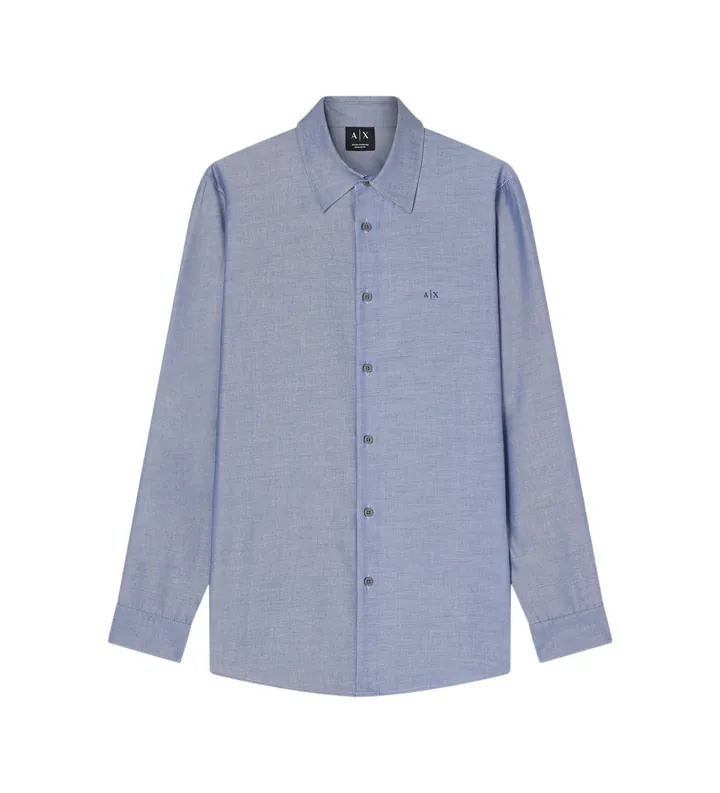A|X Armani Exchange para hombre. XM002112AF22548UB113 Camisa Regular Fit azul (L), Casual, Algodón, Manga larga