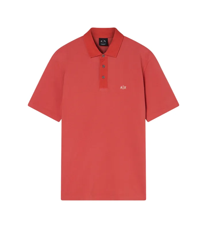 A|X Armani Exchange para hombre. XM002408AF13055U4029 Polo Shirt Rose Of Sharon rojo (L), Casual, Algodón, Manga corta