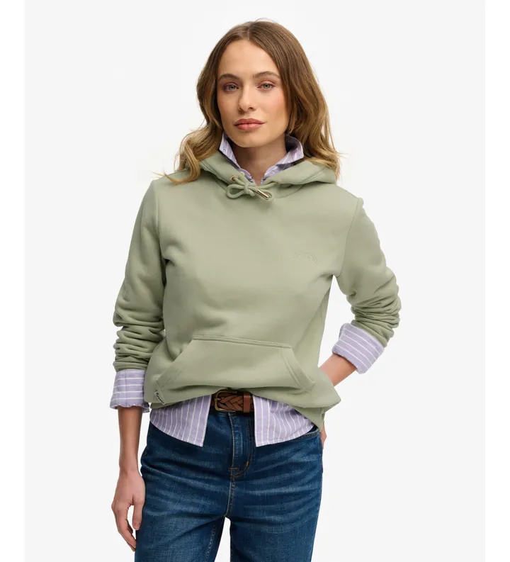 Superdry para mujer. W2012667A Sudadera Essential Logo verde (S), Casual, Algodón