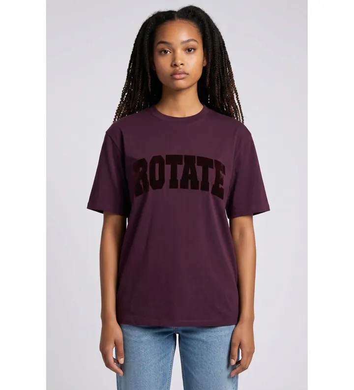Rotate para mujer. 1163602694 Camiseta Astra burdeos (S), Casual, Manga corta, Algodón Orgánico