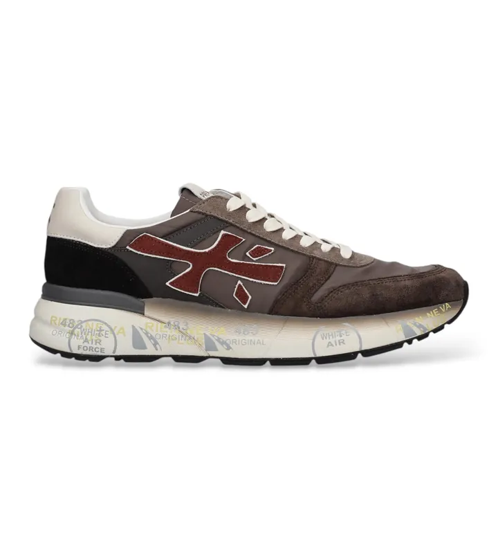 Premiata para hombre. MICK Zapatillas Mick marrón (40), Plano, Cordones, Casual
