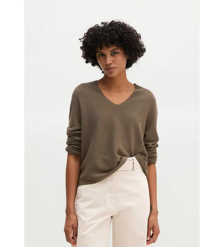 Marc O'Polo para mujer. 5000014819 Jersey relajado sin costuras taupe (L), Casual, Algodón