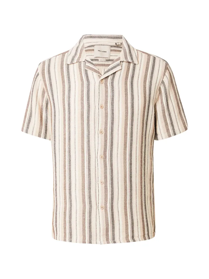 Only & Sons Camisa 'ONSTREV'  marrón / marrón claro / amarillo claro