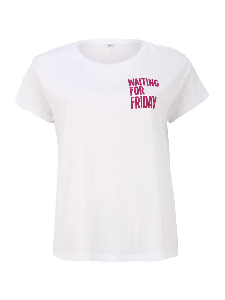 Mister Tee Camiseta 'Waiting For' rosa / blanco