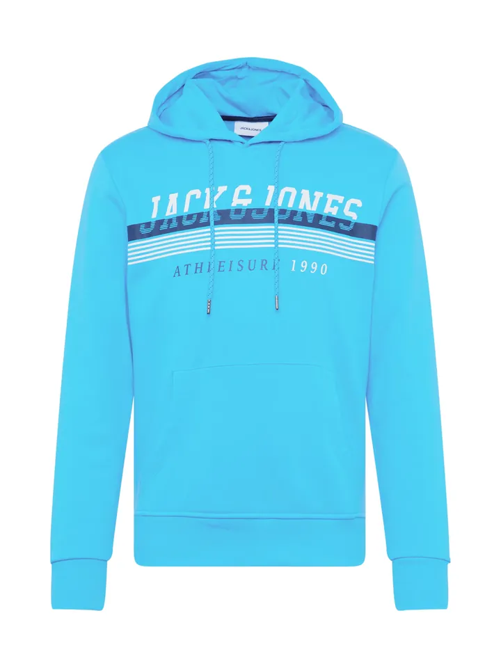 JACK & JONES Sudadera 'Iron' marino / azul oscuro / blanco