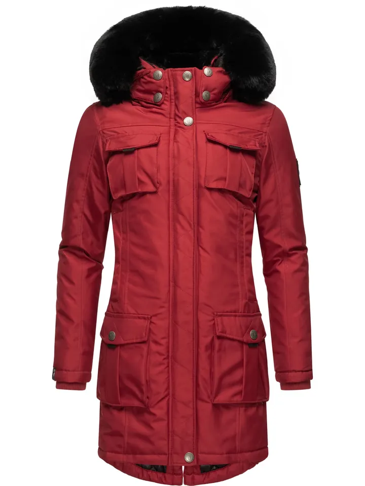 NAVAHOO Chaqueta funcional 'Tiniis'  rojo sangre / negro