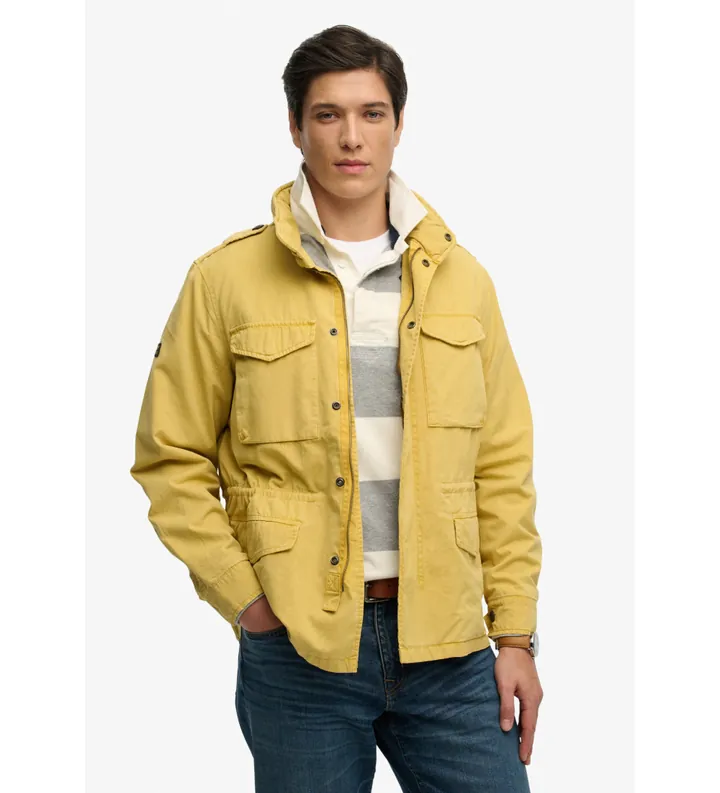 Superdry para hombre. M5012353A Chaqueta M65 amarillo (L), Casual, Algodón