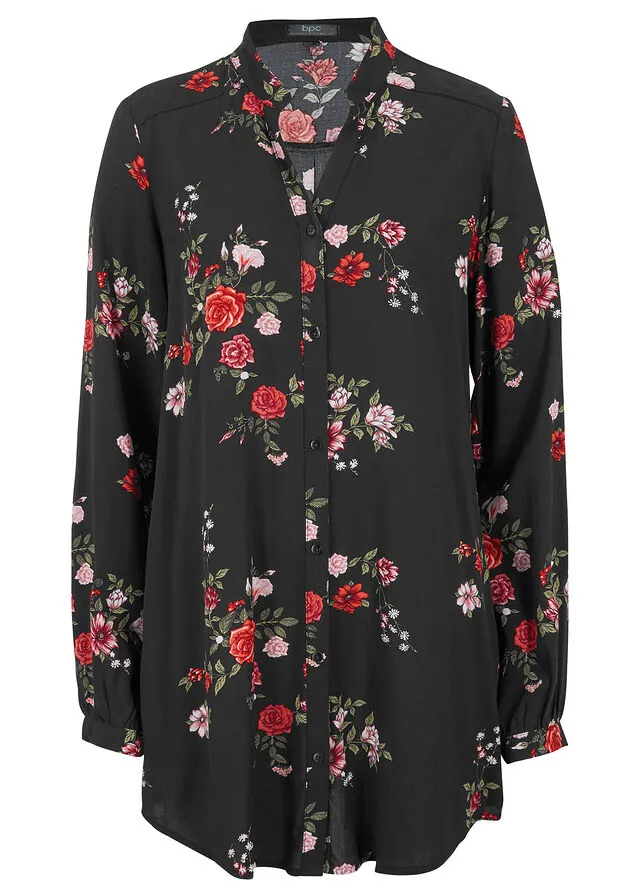 Blusa larga de viscosa fluida