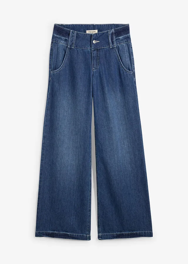 Vaqueros wide-leg, high waist, súper suaves